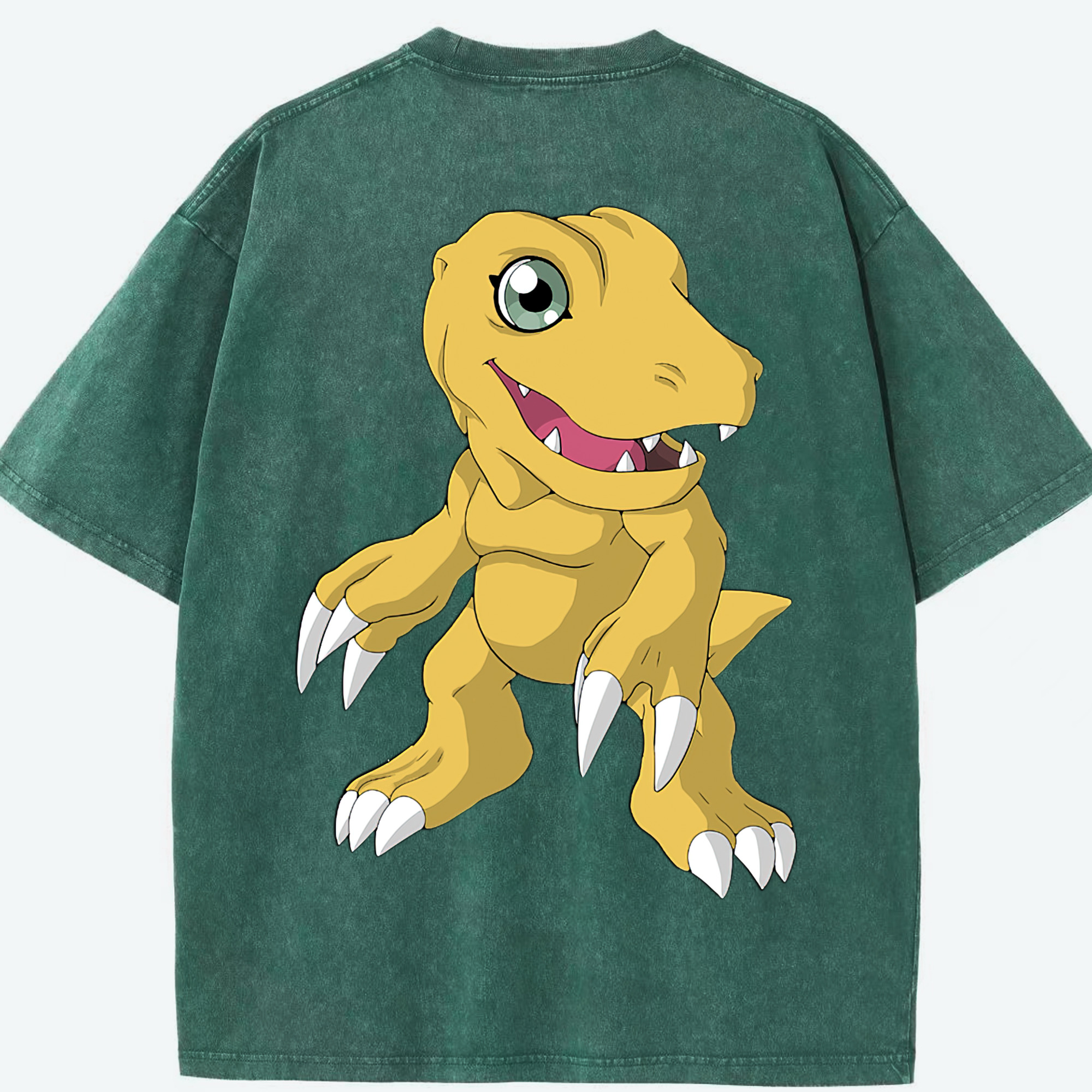 （画像用） Digimon デジタルモンスター/デジモン 綿100% ヴィンテージ風 半袖Tシャツ（背面プリント）